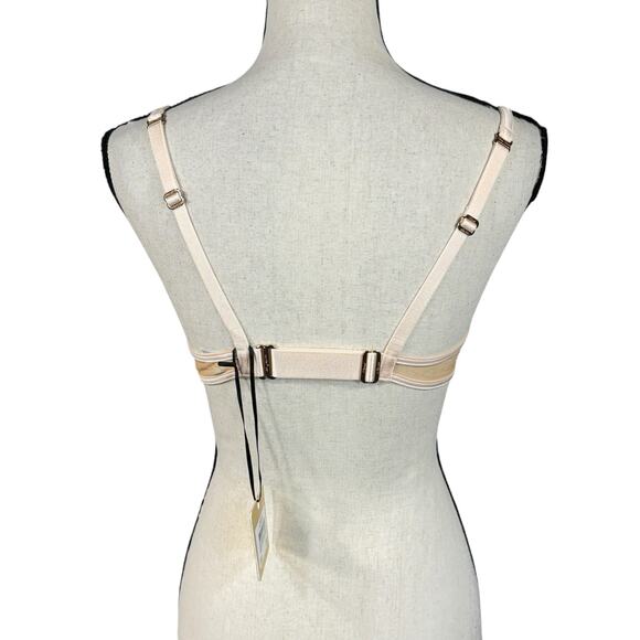 Honey Birdette SZ 34C Crystal Champagne Bra Underwire Demi Satin Adjustable New - Picture 5 of 12